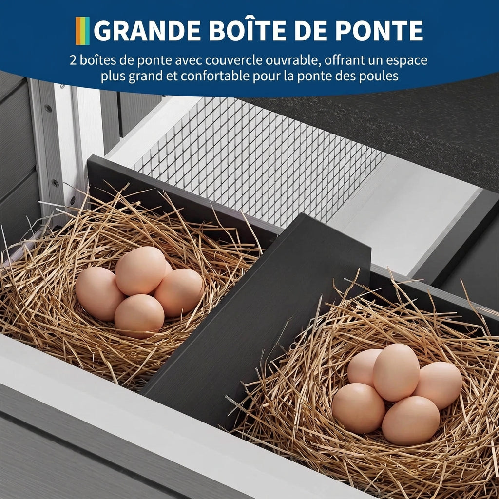 Poulailler Mobile en Bois sur Roulettes – 205 cm