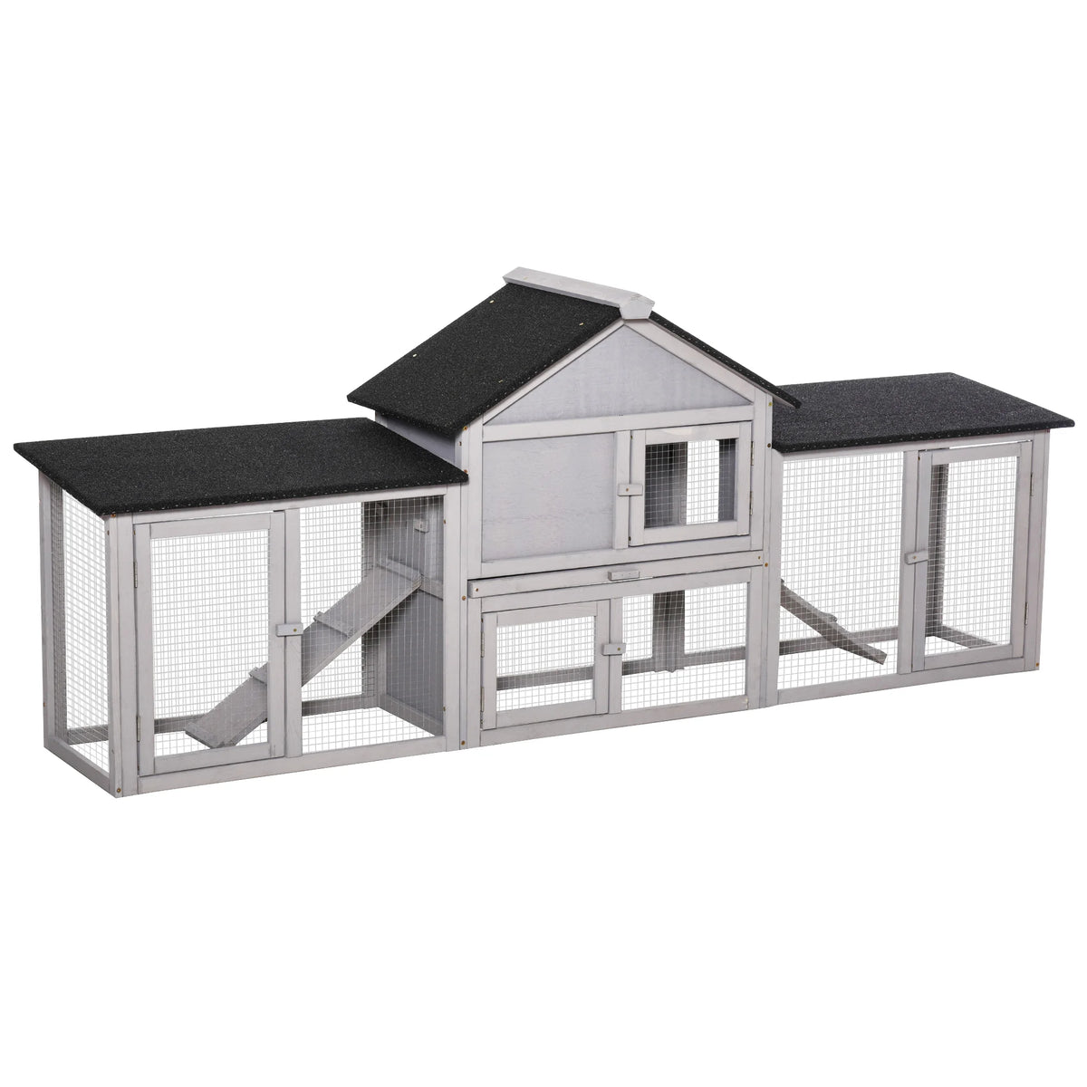 Cage Extérieure pour Poules avec Toit Asphalté – 210 cm