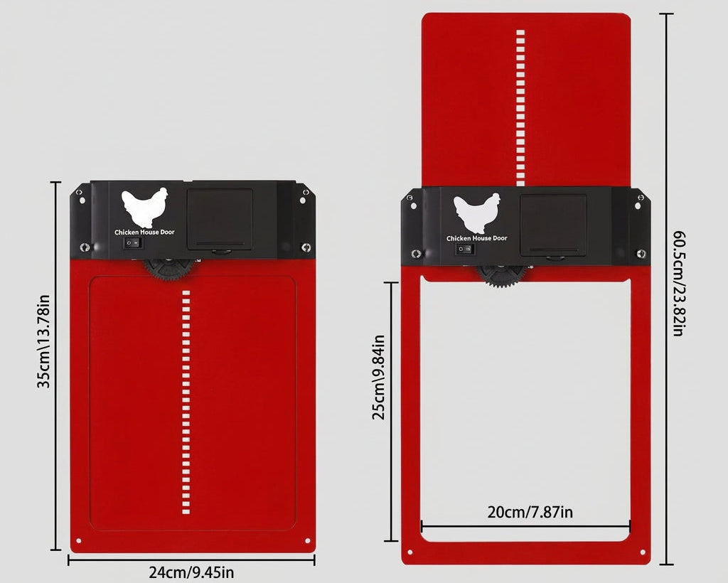 Porte automatique pour poulailler avec capteur de lumière
