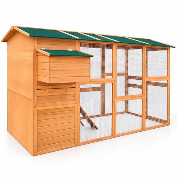 Poulailler en Bois Vert – 295 × 163 × 170 cm