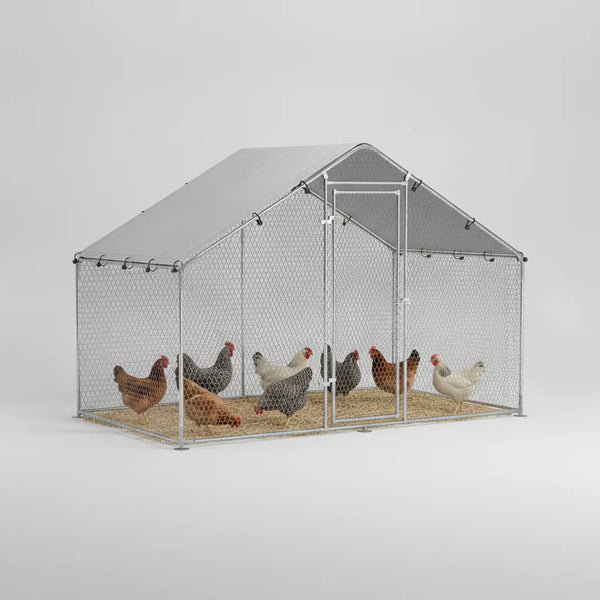 Enclos Extérieur pour Poules 5,1 m² avec Couverture