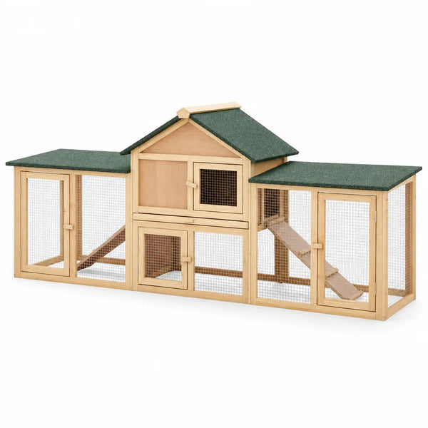 Cage Extérieure pour Poules avec Toit Asphalté – 210 cm