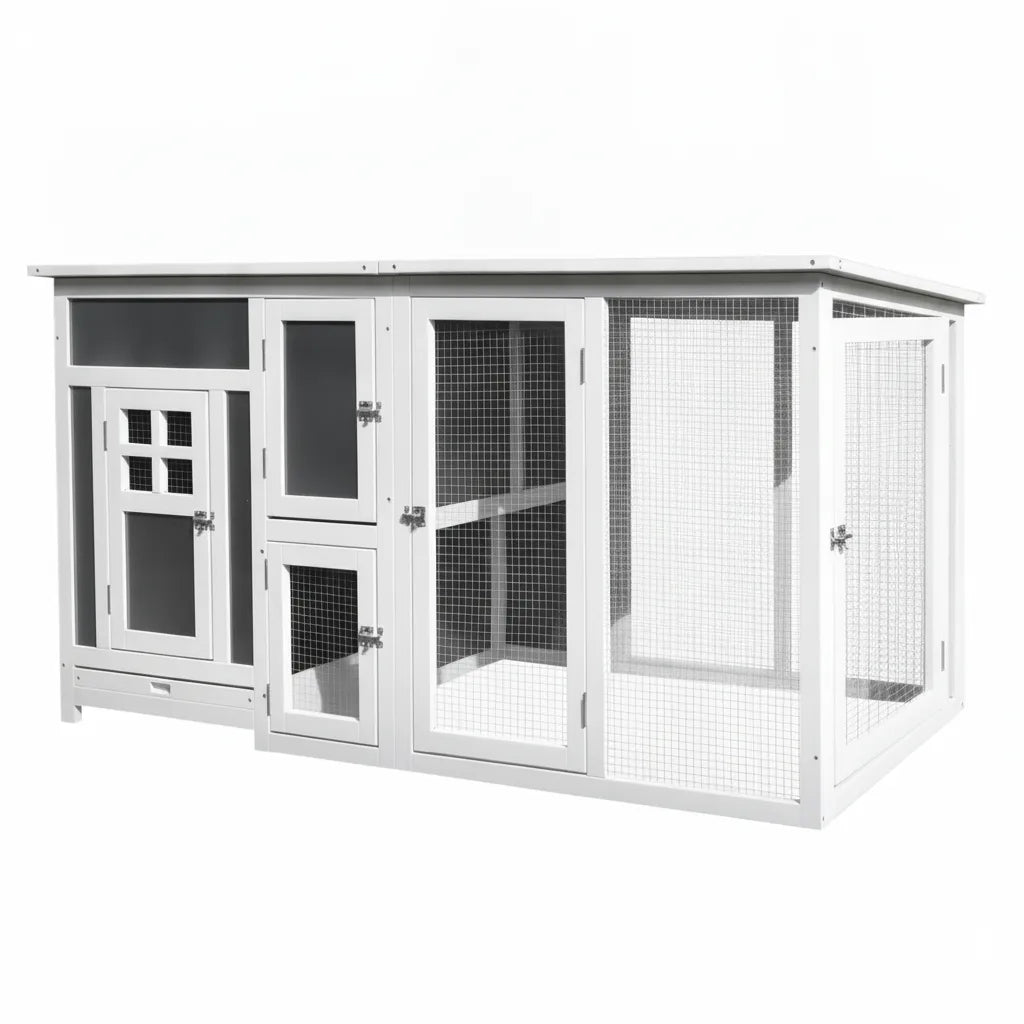 Poulailler en Bois avec Enclos et Nichoir