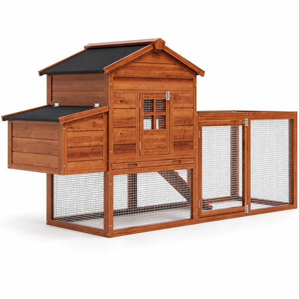 Poulailler en Bois avec Rampe et Toit Asphalté – 80 pouces