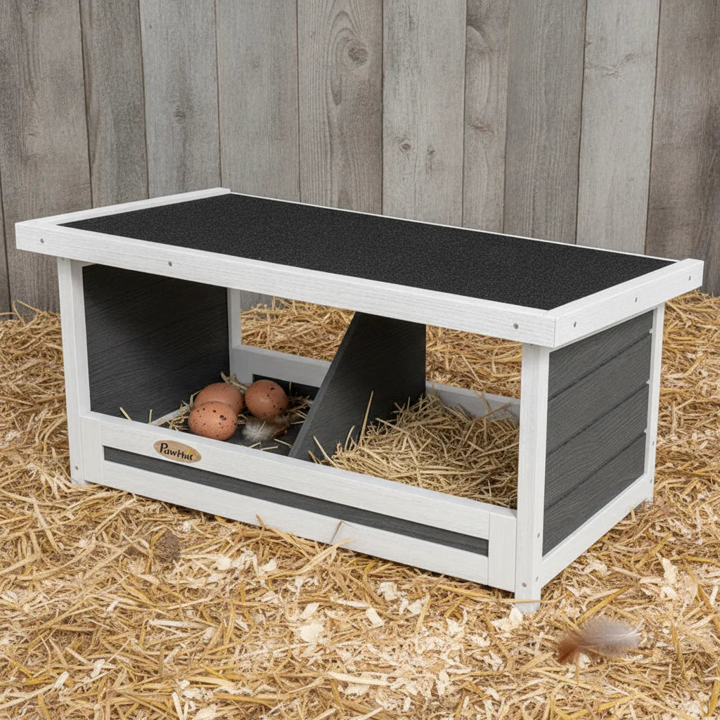 Pondoir pour Poules en Bois avec Toit en Asphalte – 66 cm