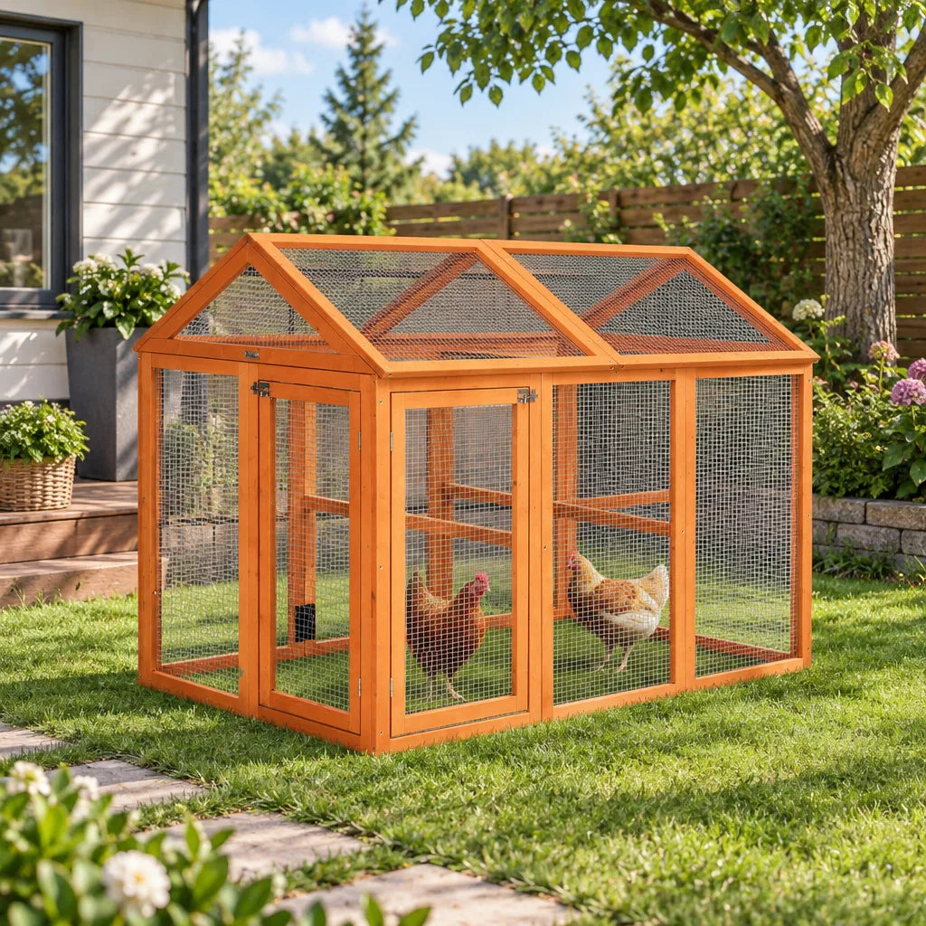 Enclos pour Poules en Bois et Grillage – 140 cm