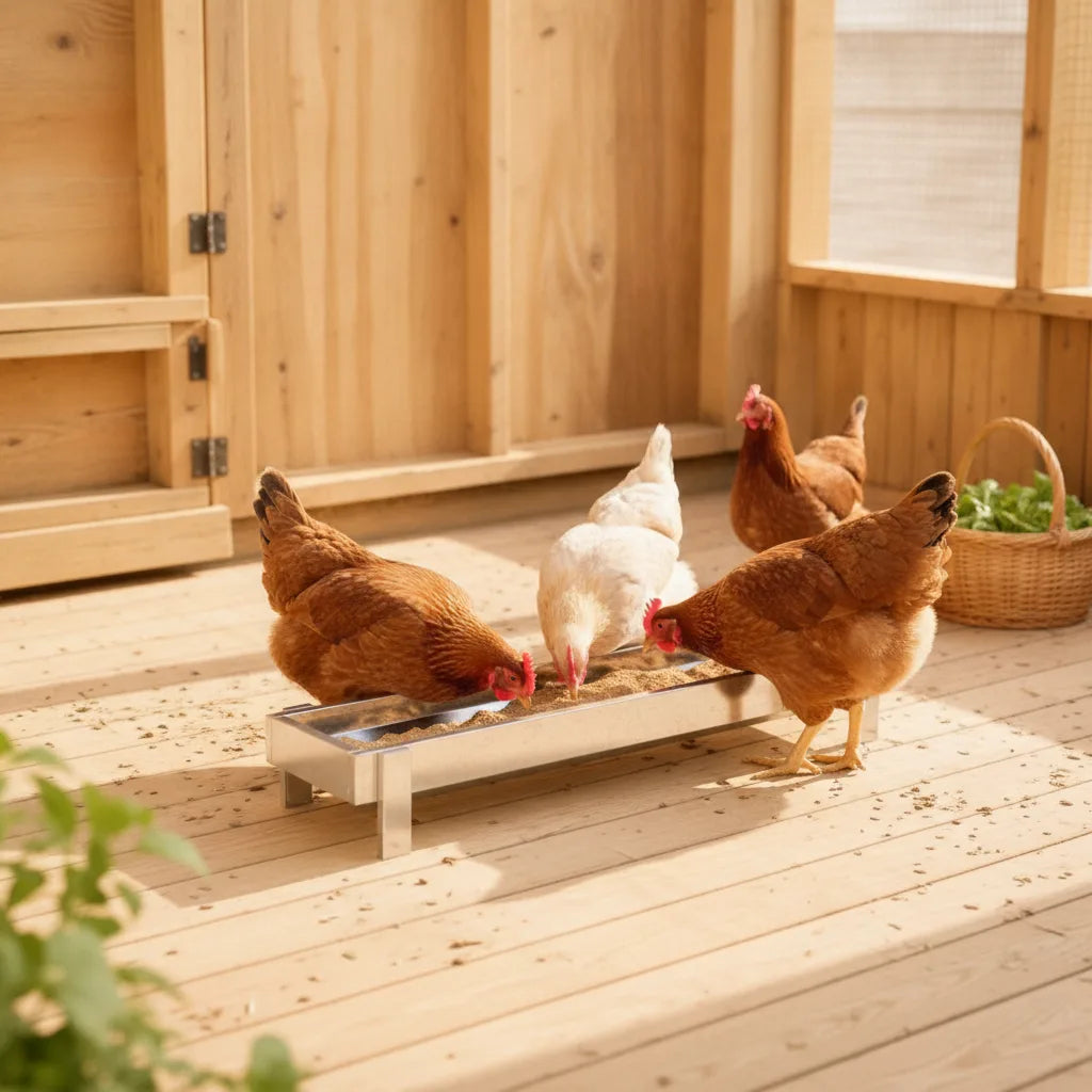 Mangeoire Longue pour Poules et Volailles en Acier Galvanisé – 80 cm