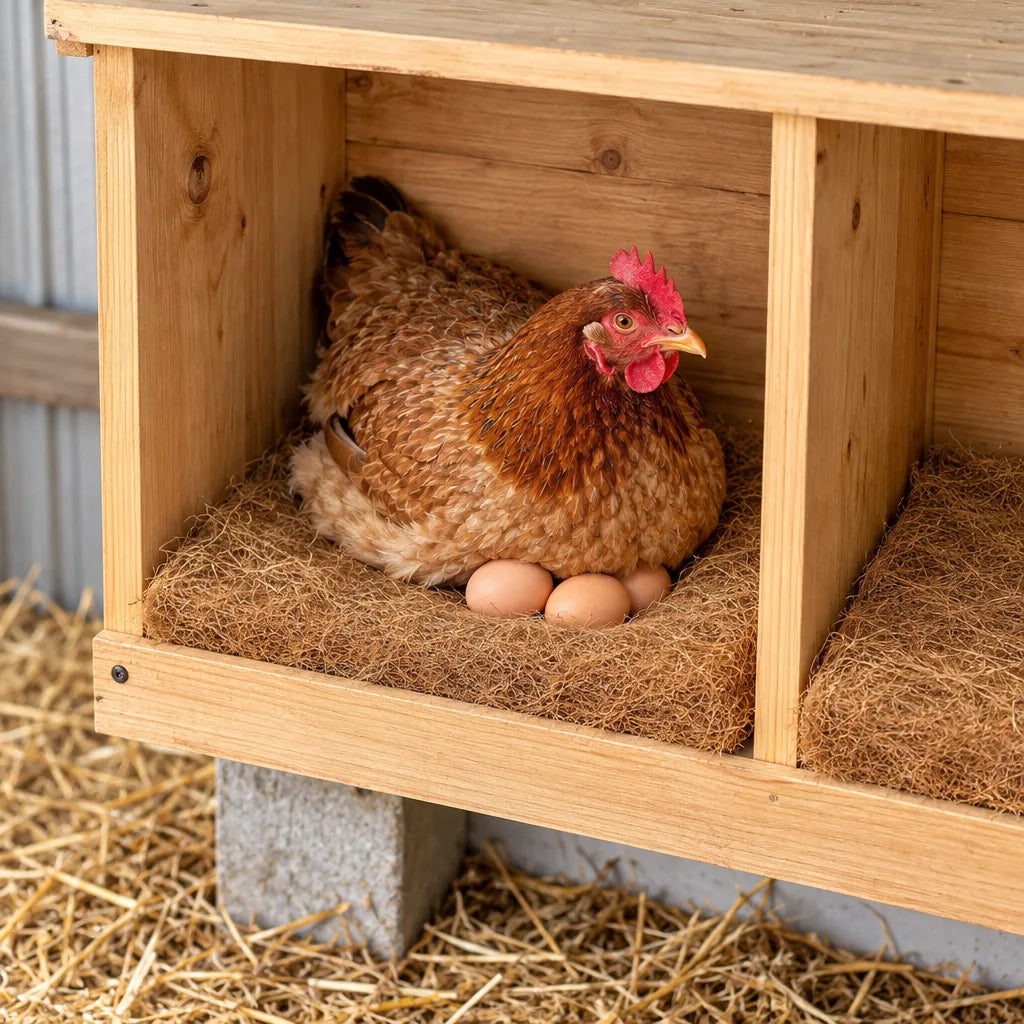 Tapis de Nid pour Poules – Brun Foncé