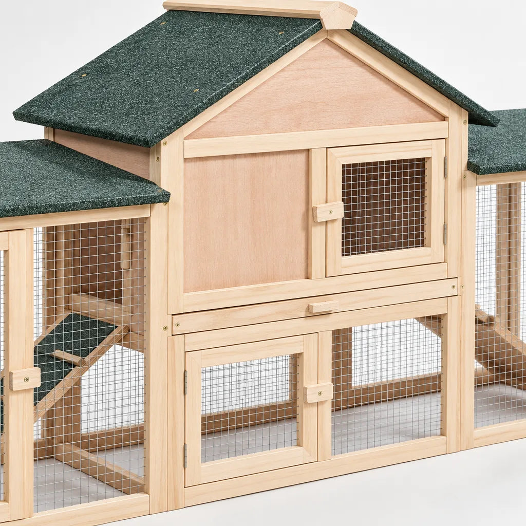 Cage Extérieure pour Poules avec Toit Asphalté – 210 cm