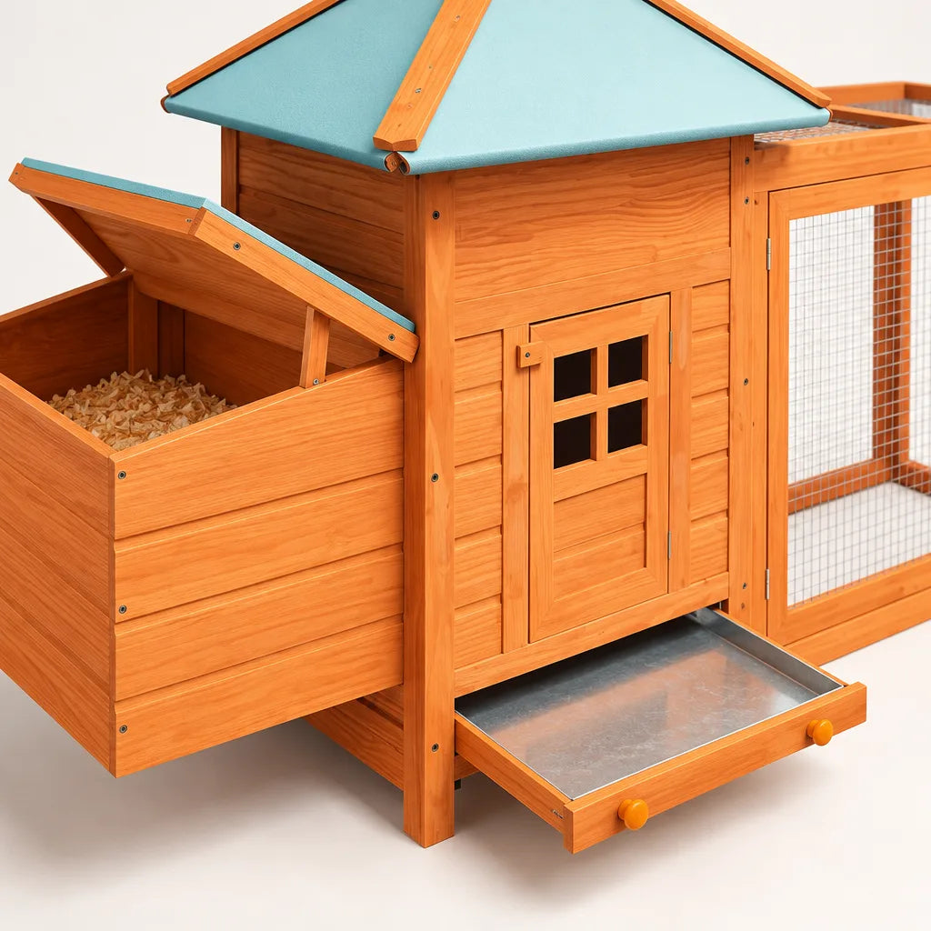 Poulailler en Bois avec Enclos et Nid – Vert