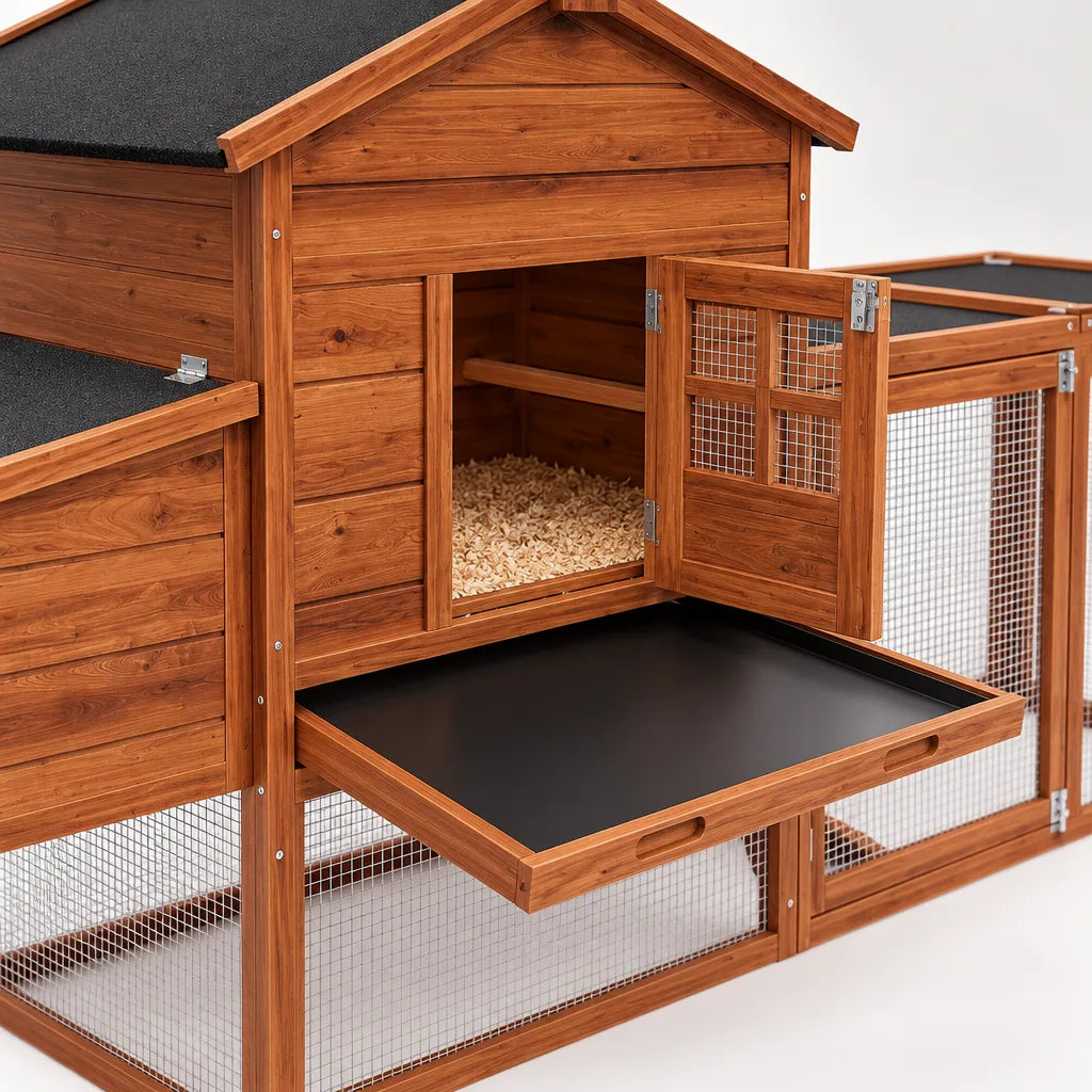 Poulailler en Bois avec Rampe et Toit Asphalté – 80 pouces
