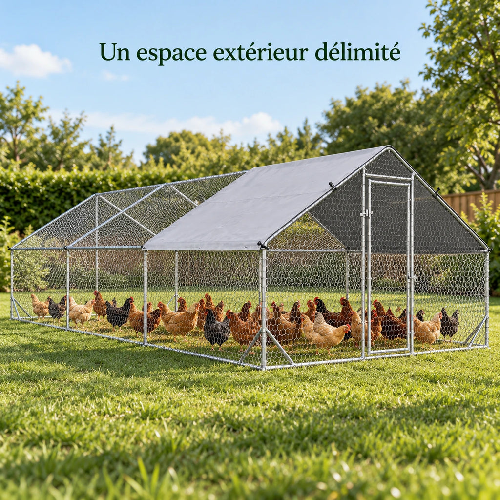 Enclos Extérieur pour Poules 18 m² – Parc Grillagé — détail du produit