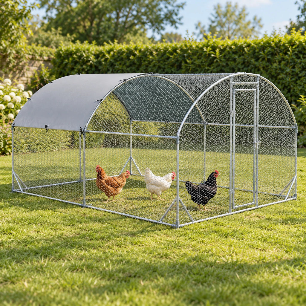 Enclos Extérieur pour Poules 10,64 m² – Parc Grillagé — mise en situation